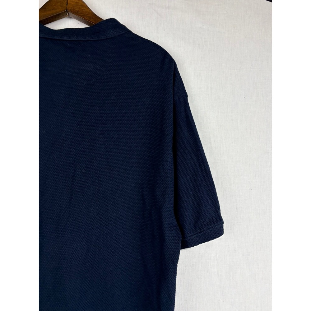 Kenneth Cole New York Mens Navy Blue XL Polo Shirt Textured Short Sleeve - Picture 9 of 15